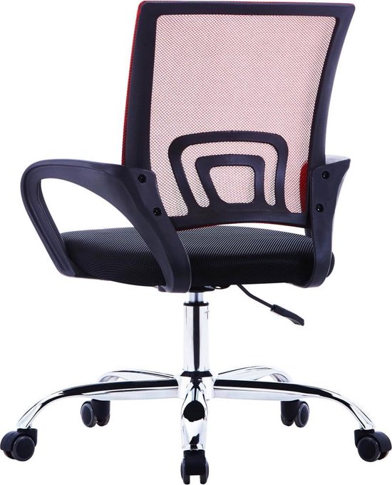 Vidaxl Kantoorstoel Met Mesh Rugleuning Stof - Rood