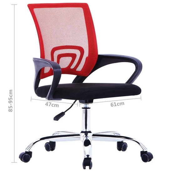 Vidaxl Kantoorstoel Met Mesh Rugleuning Stof - Rood