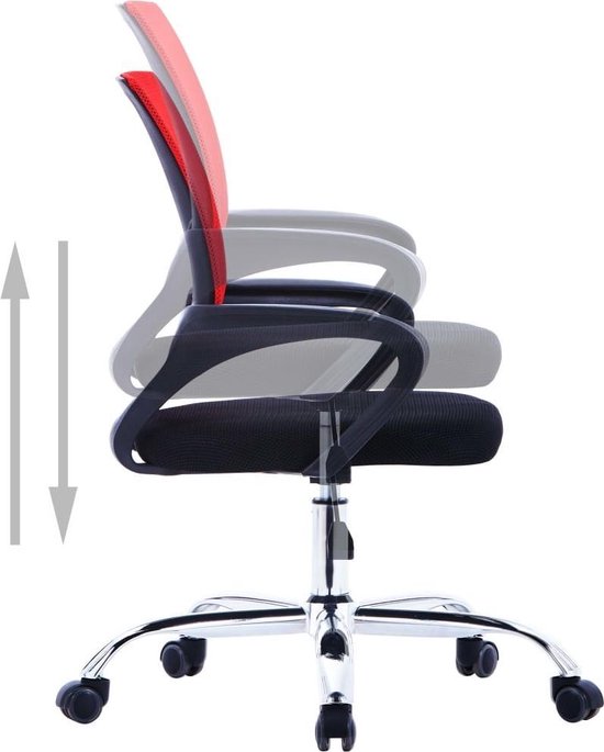 Vidaxl Kantoorstoel Met Mesh Rugleuning Stof - Rood