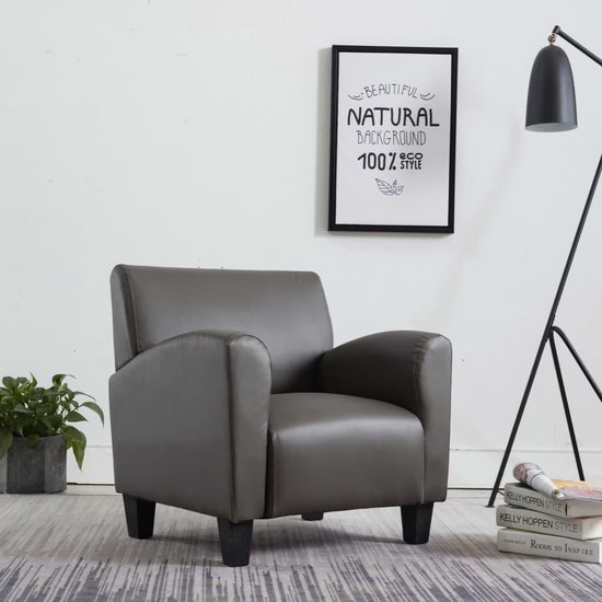 Vidaxl Fauteuil Kunstleer - Grijs