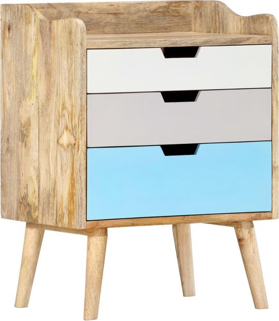 Vidaxl Nachtkastje 47x35x63 Cm Massief Mangohout - Bruin