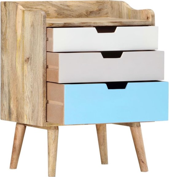 Vidaxl Nachtkastje 47x35x63 Cm Massief Mangohout - Bruin