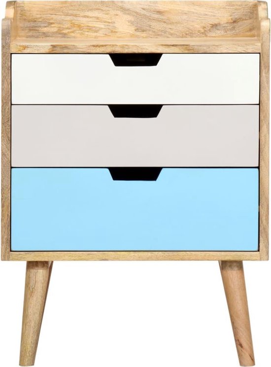 Vidaxl Nachtkastje 47x35x63 Cm Massief Mangohout - Bruin