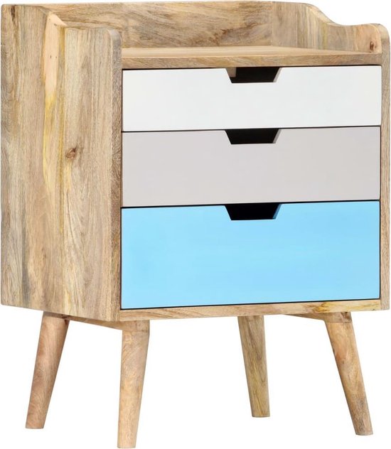 Vidaxl Nachtkastje 47x35x63 Cm Massief Mangohout - Bruin