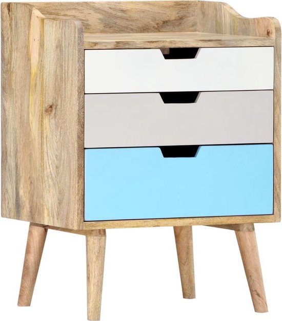 Vidaxl Nachtkastje 47x35x63 Cm Massief Mangohout - Bruin