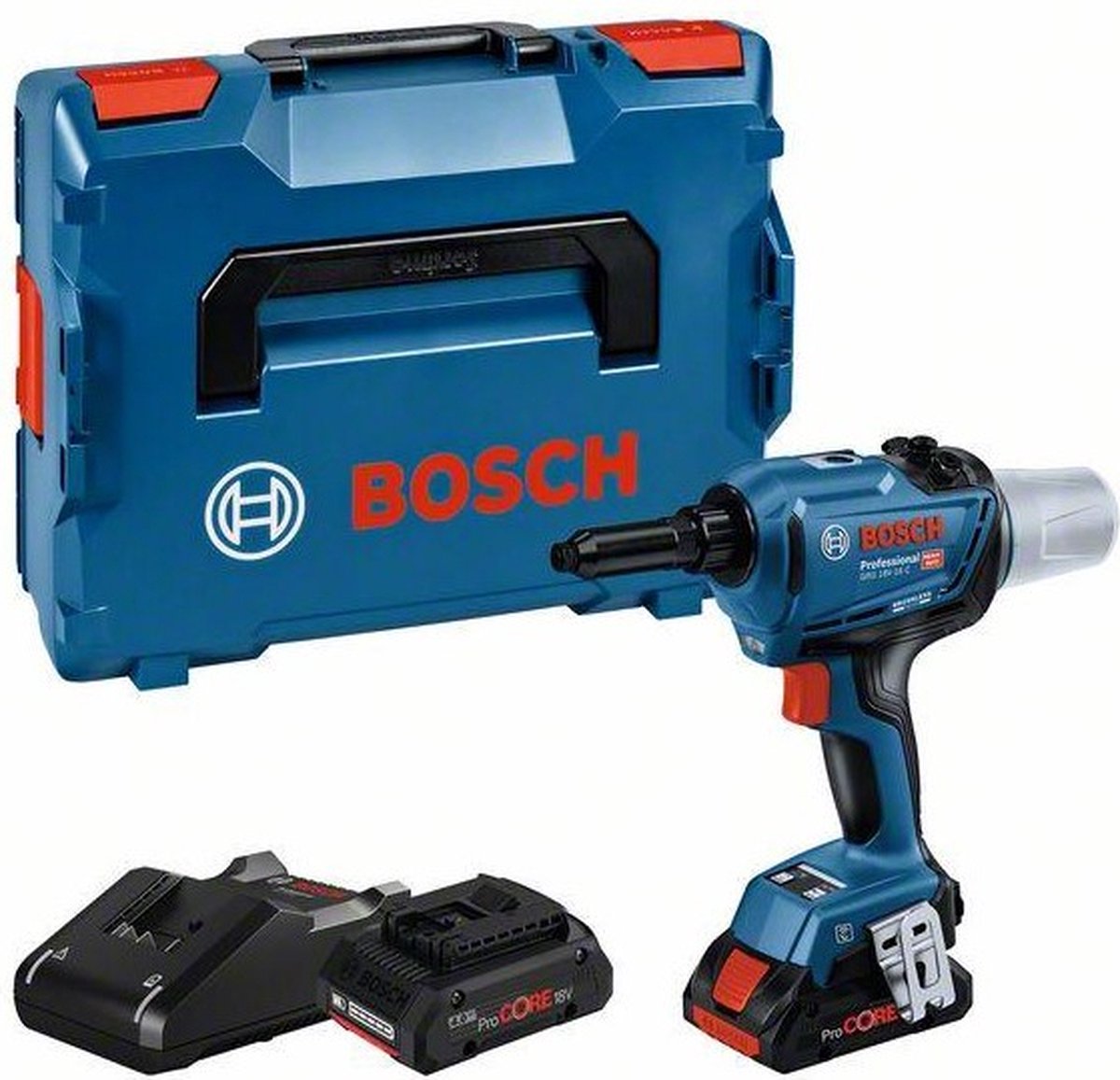 Bosch GRG 18V-16 C Professional | Accu Klinknagelpistool | 18V | Incl. 2 x 4,0 Ah accu en lader | in L-Boxx 136