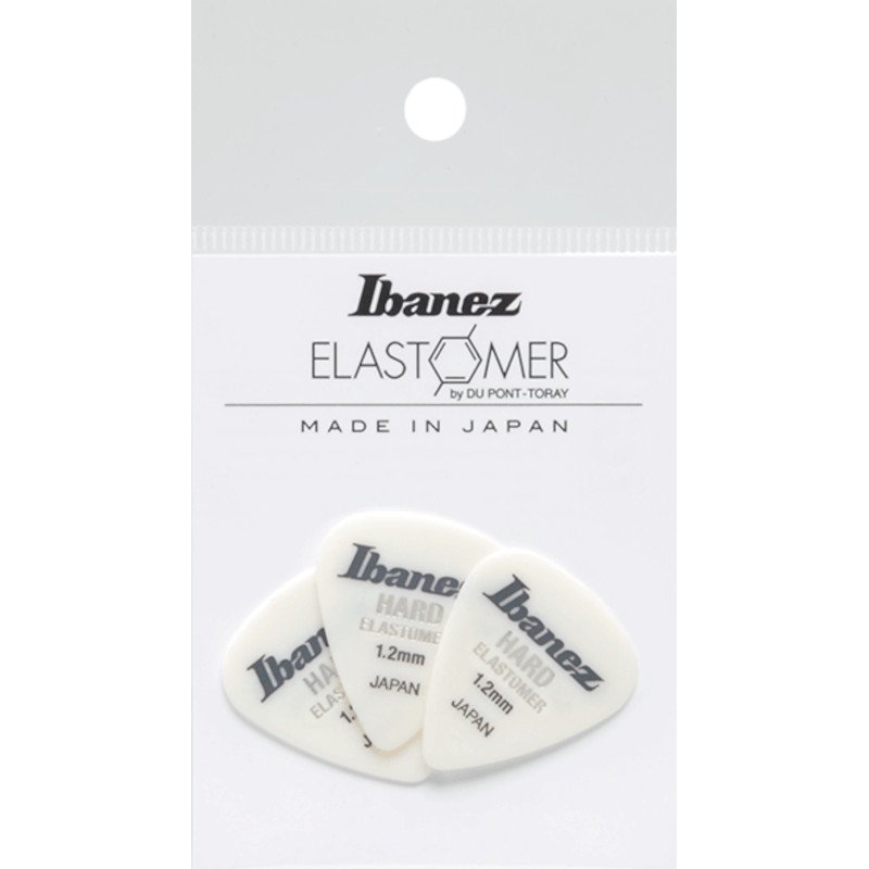 Ibanez BEL14HD12 Elastomer plectrums 3-pack hard 1.2 mm - teardrop - Wit