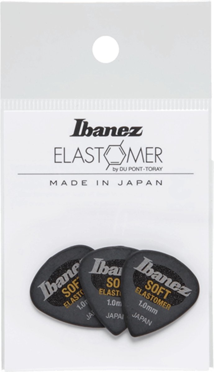 Ibanez BEL16ST10S-HBK Elastomer plectrums 3-pack soft 1.0 mm - hazy black