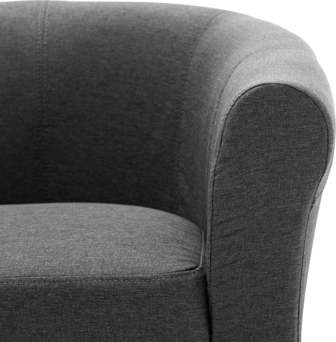 Vidaxl 2-delige Fauteuilset Met Hocker Stof Donker - Grijs