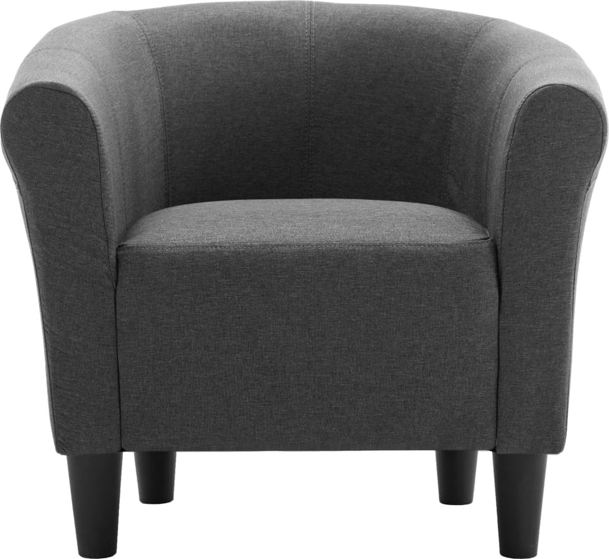 Vidaxl 2-delige Fauteuilset Met Hocker Stof Donker - Grijs