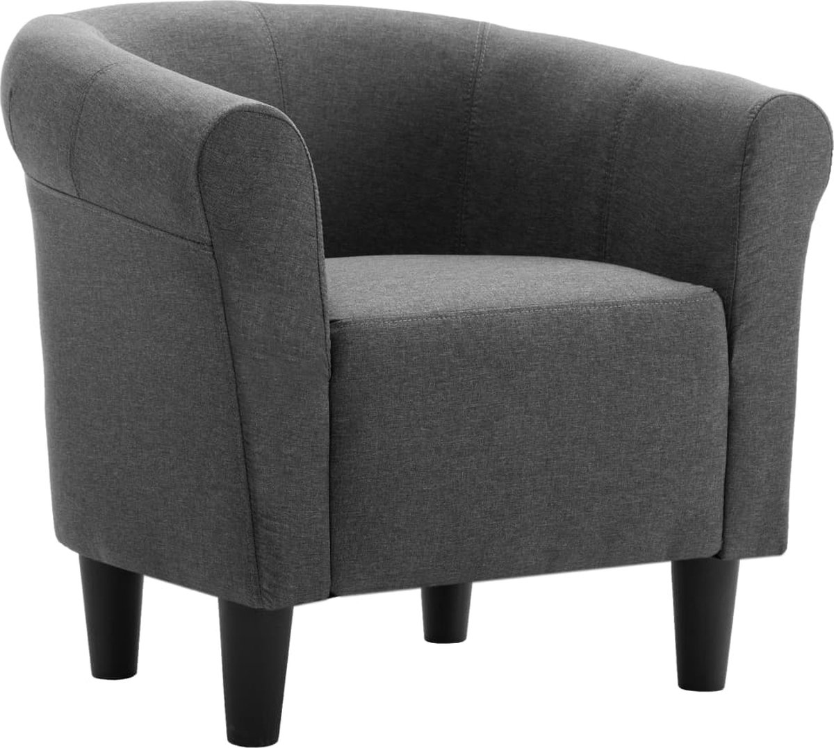 Vidaxl 2-delige Fauteuilset Met Hocker Stof Donker - Grijs