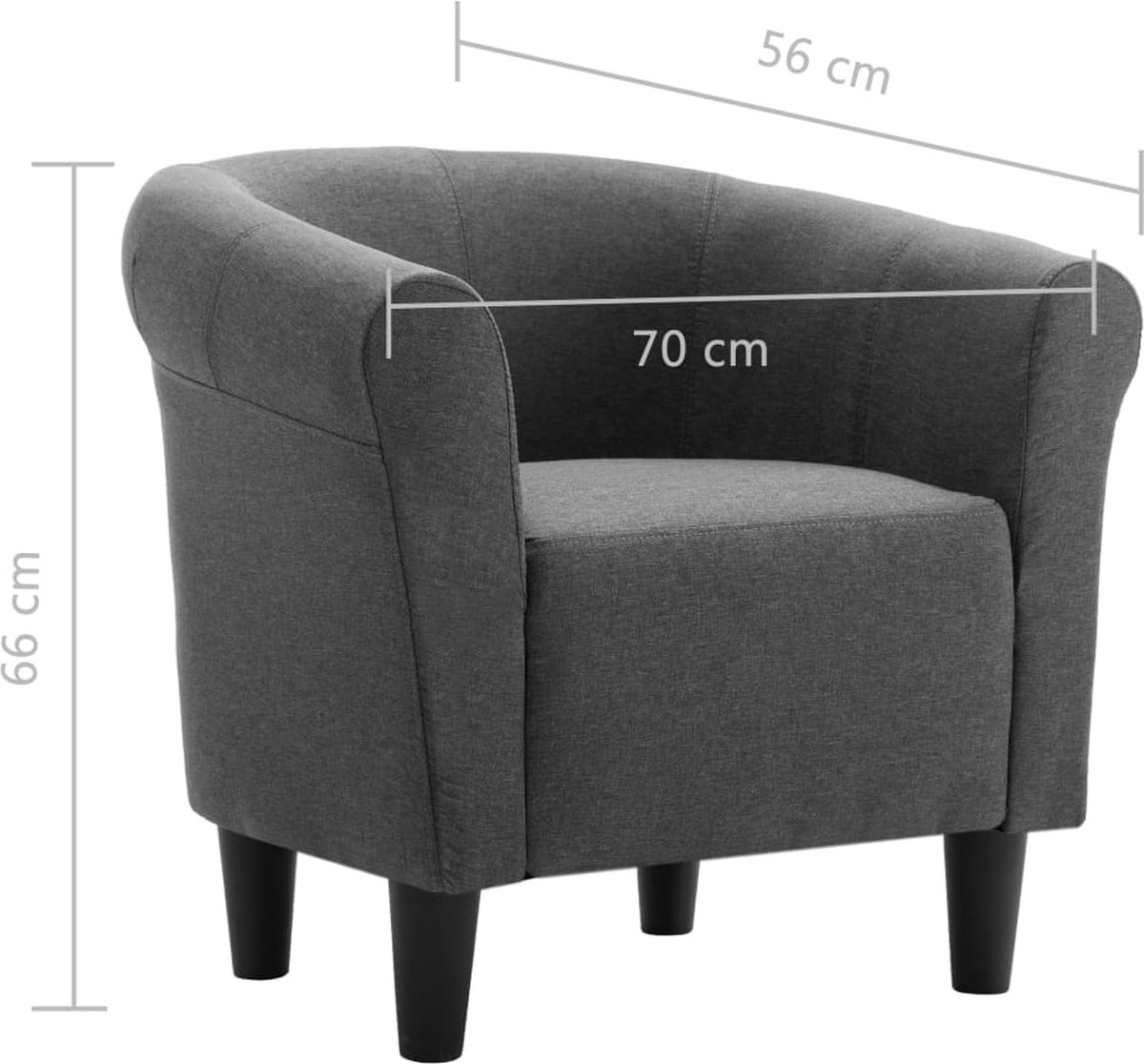 Vidaxl 2-delige Fauteuilset Met Hocker Stof Donker - Grijs