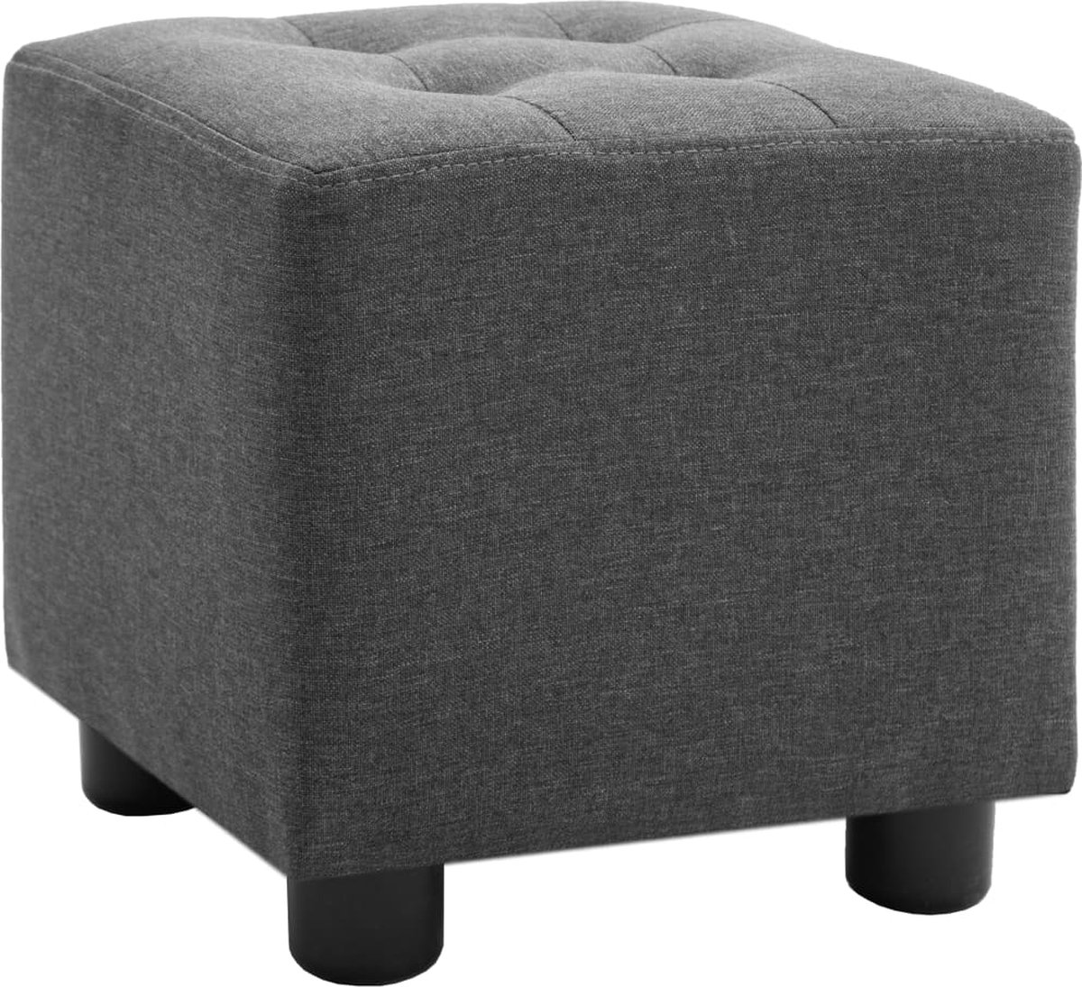 Vidaxl 2-delige Fauteuilset Met Hocker Stof Donker - Grijs