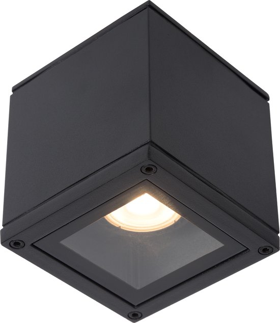Lucide Aven Plafondspot Vierkant Badkamer Gu10/50w Zwar - Zwart