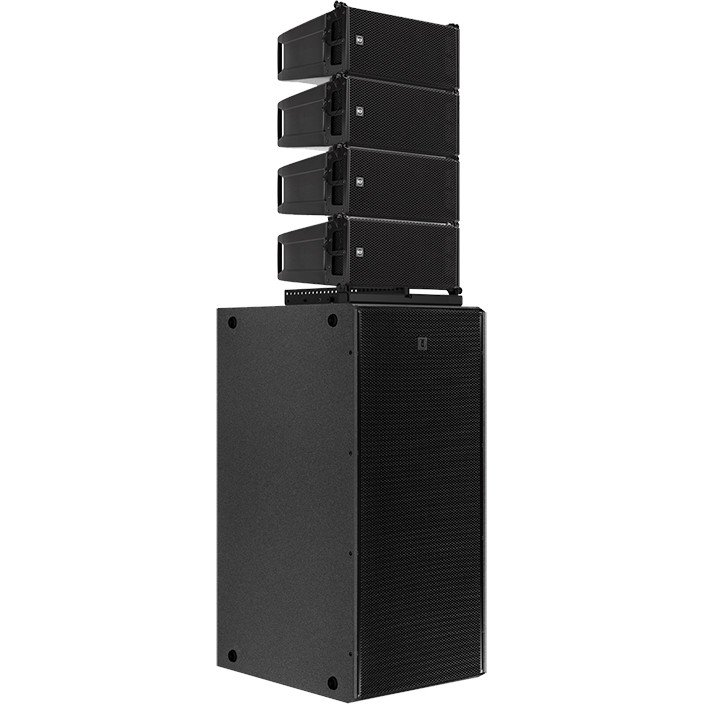 RCF SUB 8008-AS met gestapelde HDL 6-A line array