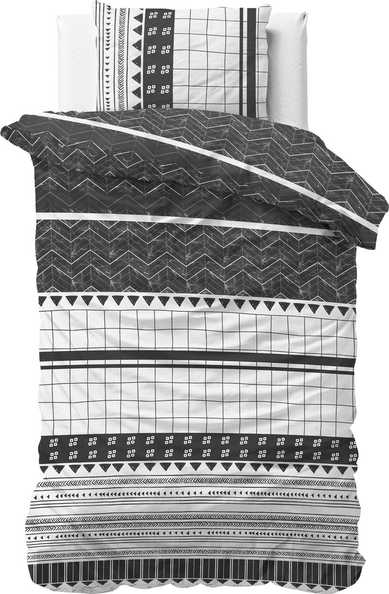 Sleeptime Stripe White 1-persoons (140 x 200/220 cm + 1 kussensloop) Dekbedovertrek