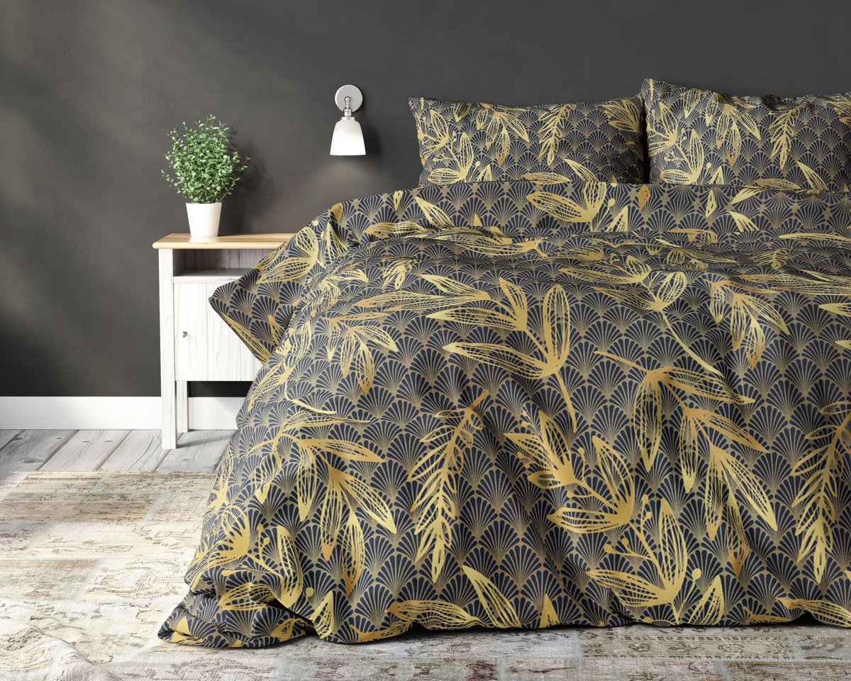 Sleeptime Rush Gold Lits-jumeaux (240 x 200/220 cm + 2 kussenslopen) Dekbedovertrek - Goud