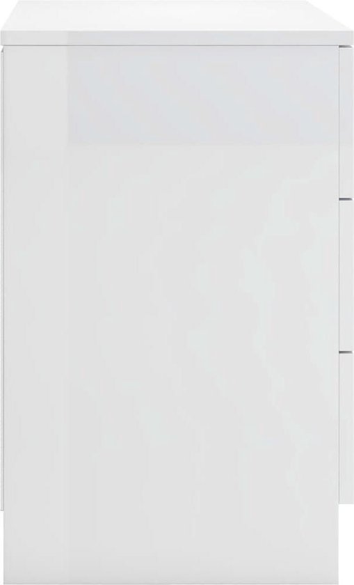 Vidaxl Nachtkastje 38x35x56 Cm Spaanplaat Hoogglans - Wit