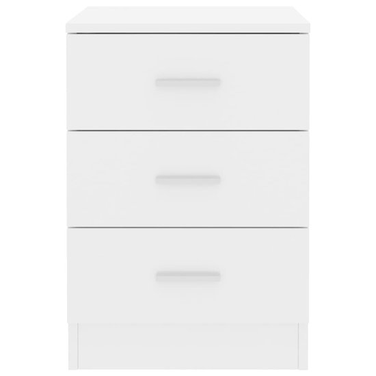 Vidaxl Nachtkastje 38x35x56 Cm Spaanplaat Hoogglans - Wit