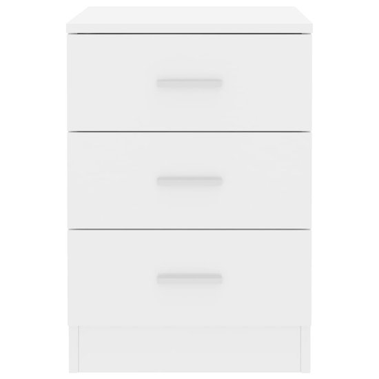 Vidaxl Nachtkastje 38x35x56 Cm Spaanplaat Hoogglans - Wit