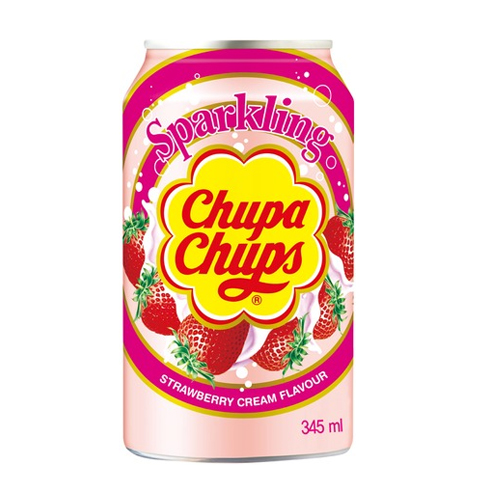 Chupa Chups - Sparkling Strawberry & Cream Frisdrank - 24x 345ml