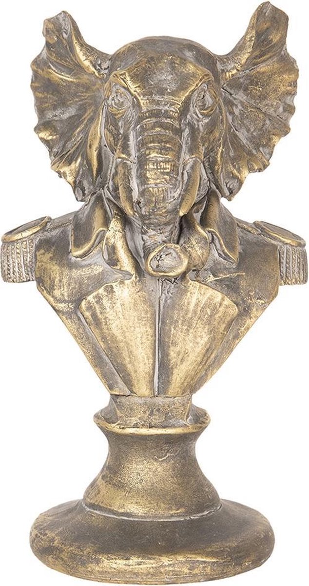 Clayre & Eef Decoratie Olifant 12*9*20 Cmkleurig Kunststof Olifant 6pr2511 - Goud