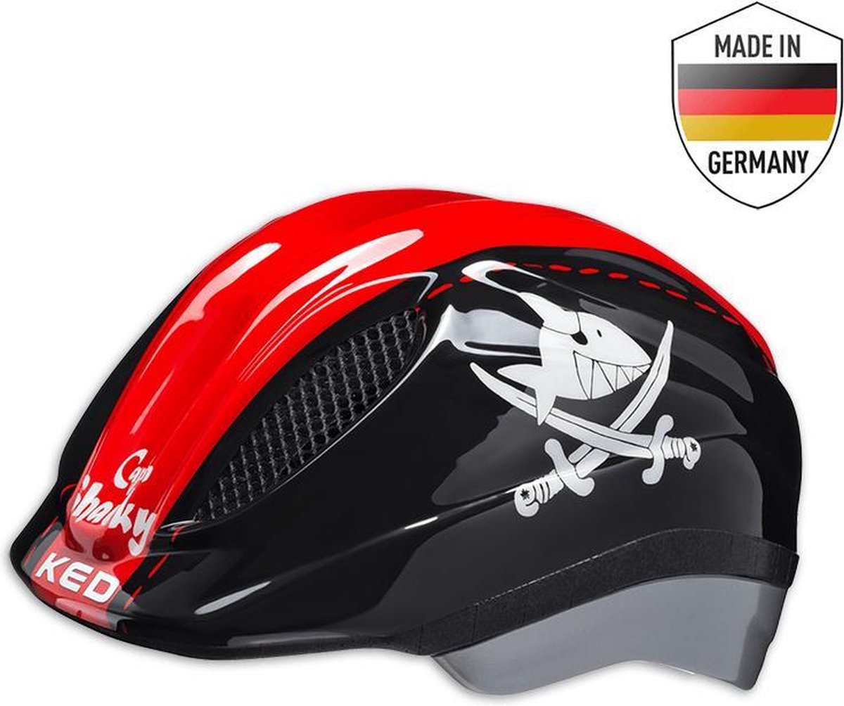 KED Fietshelm Meggy Sharky Jongens Zwart/ - Rood