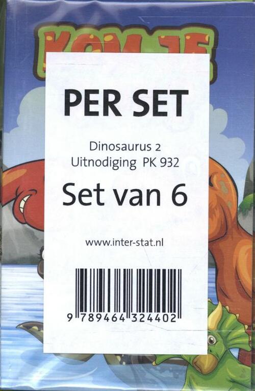 Dinosurus 2 uitnodiging PK 932 / set van 6