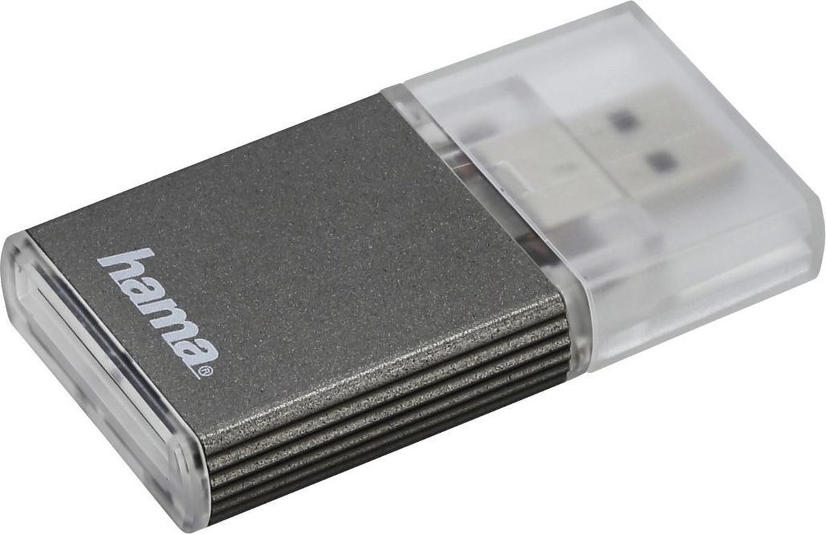 Hama USB-3.0-UHS-II-kaartlezer, SD, alu, antraciet