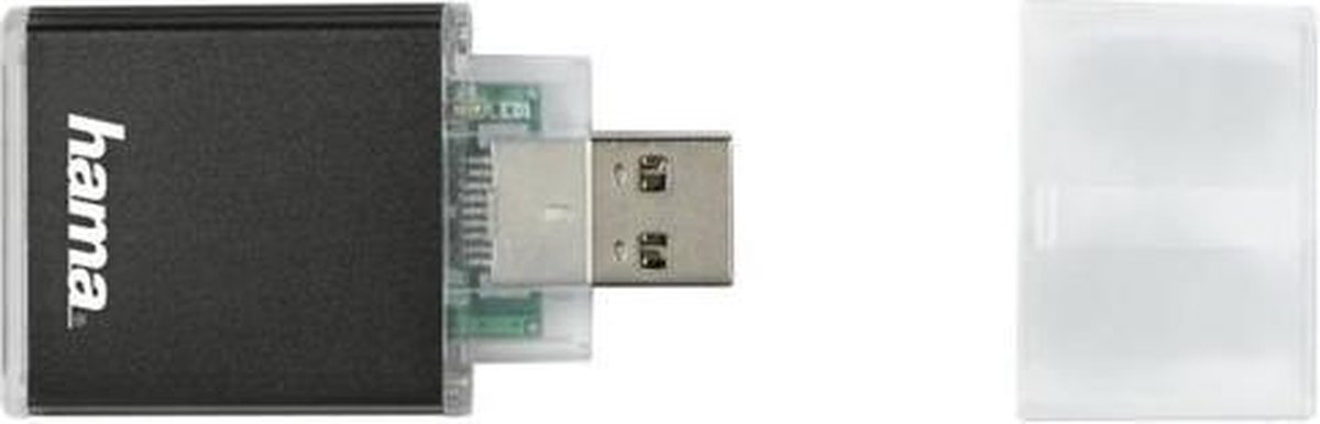 Hama USB-3.0-UHS-II-kaartlezer, SD, alu, antraciet