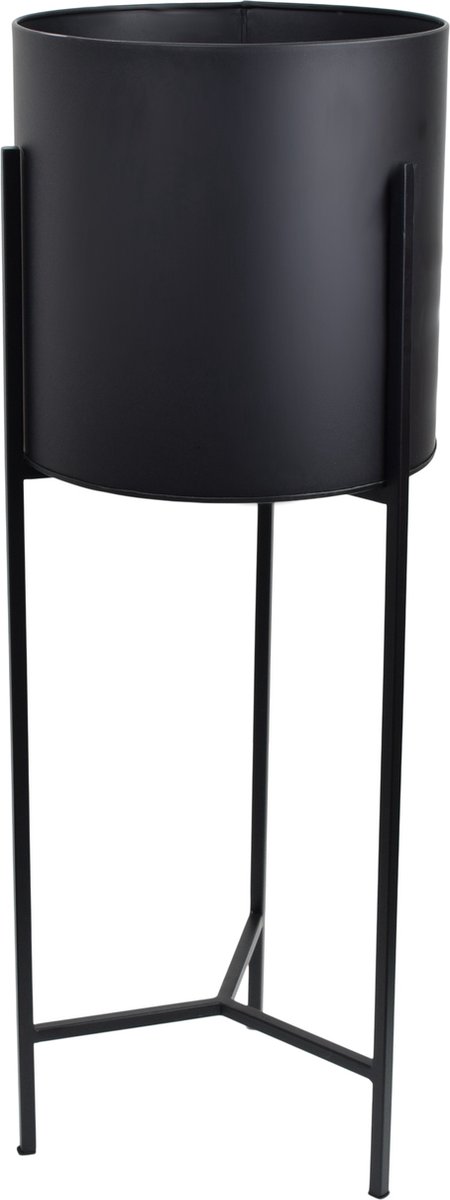 Loft42 Joy Plantenbak Rond - Metaal - Mat Ø31x89cm - Zwart