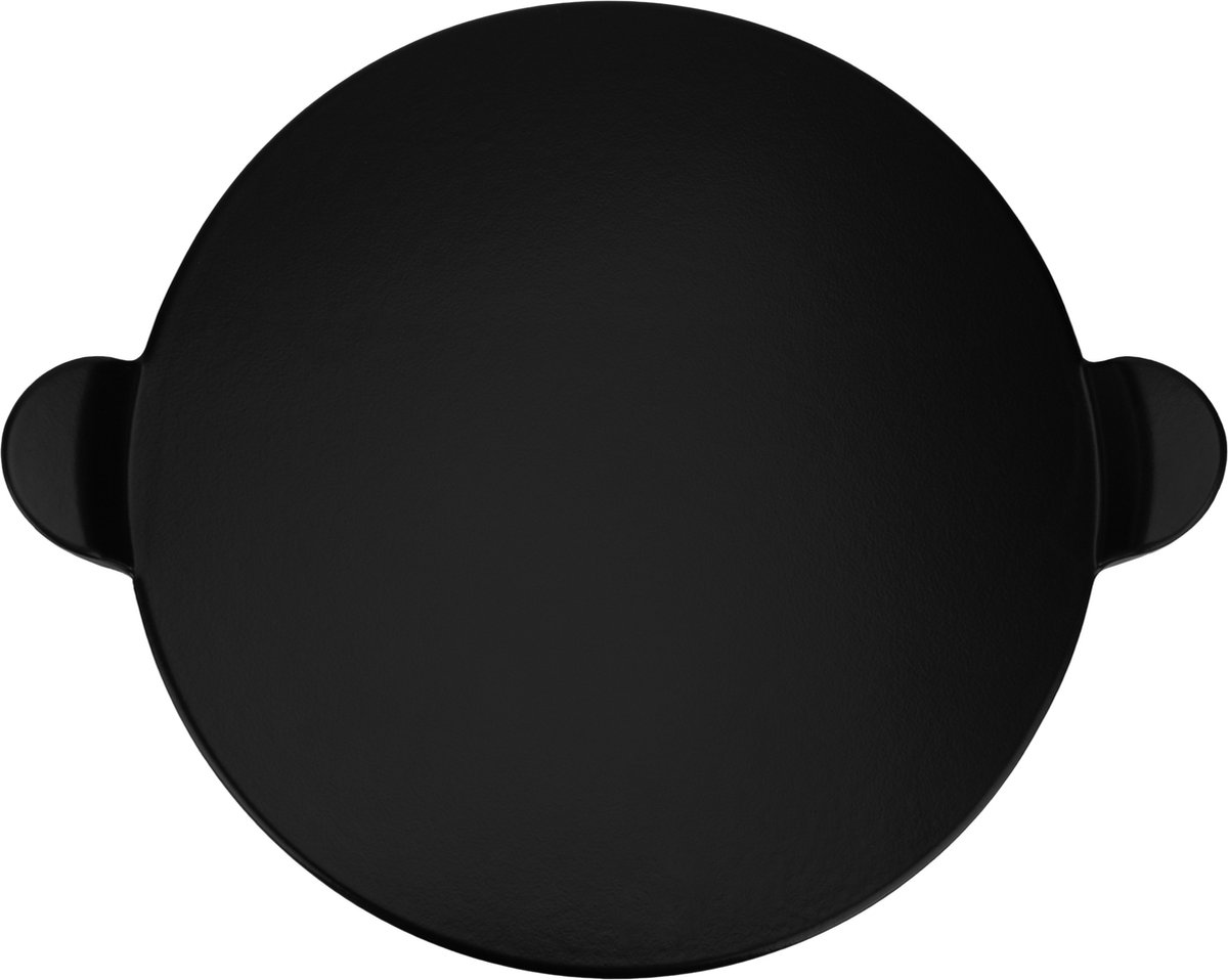 Krumble Pizzasteen Met Handvatten - Keramiek - 33 Cm - - Zwart