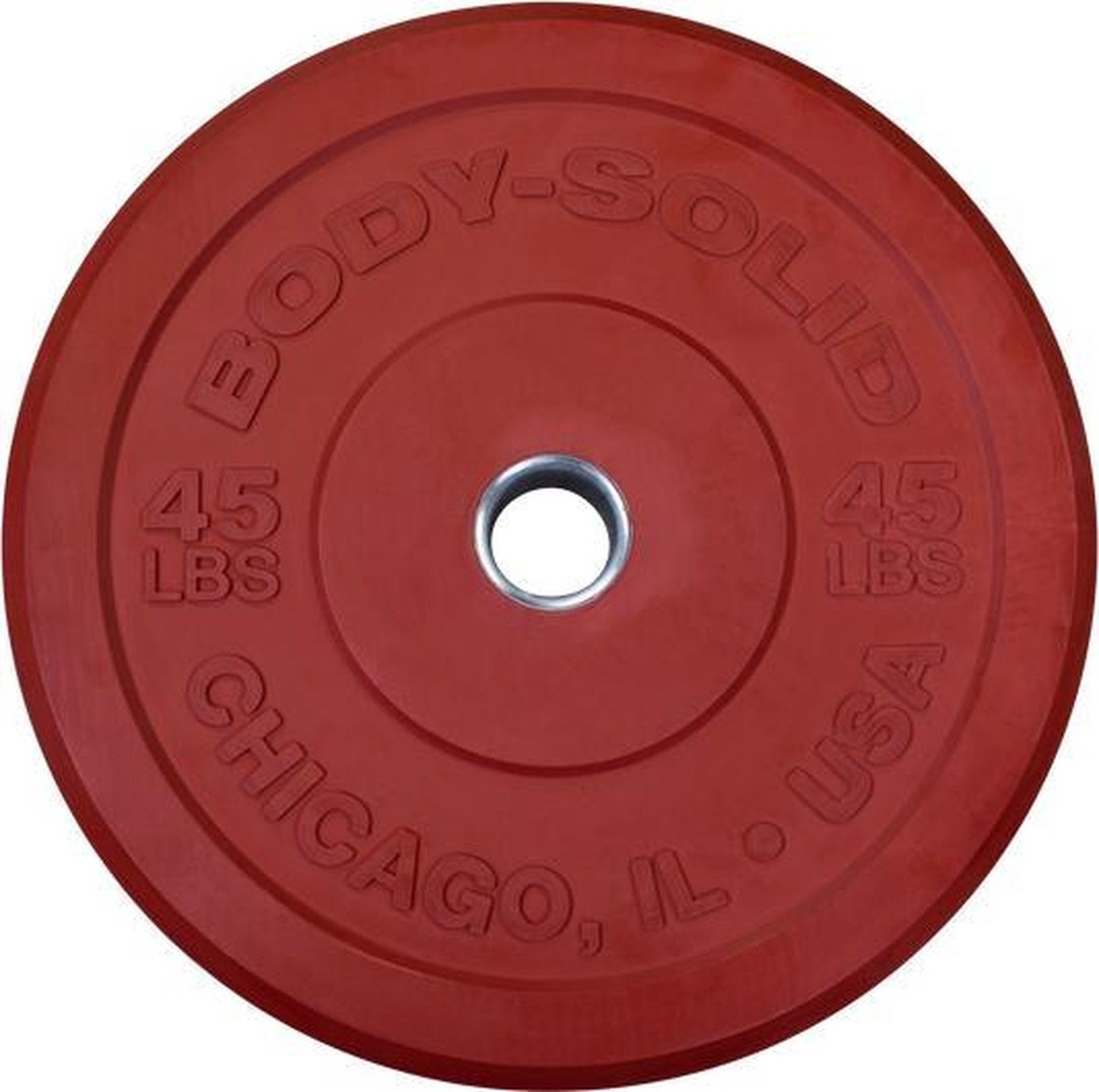 Body-Solid Chicago Extreme Gekleurde Olympische Bumper Plates Obpxck - 25 Kg - Rood