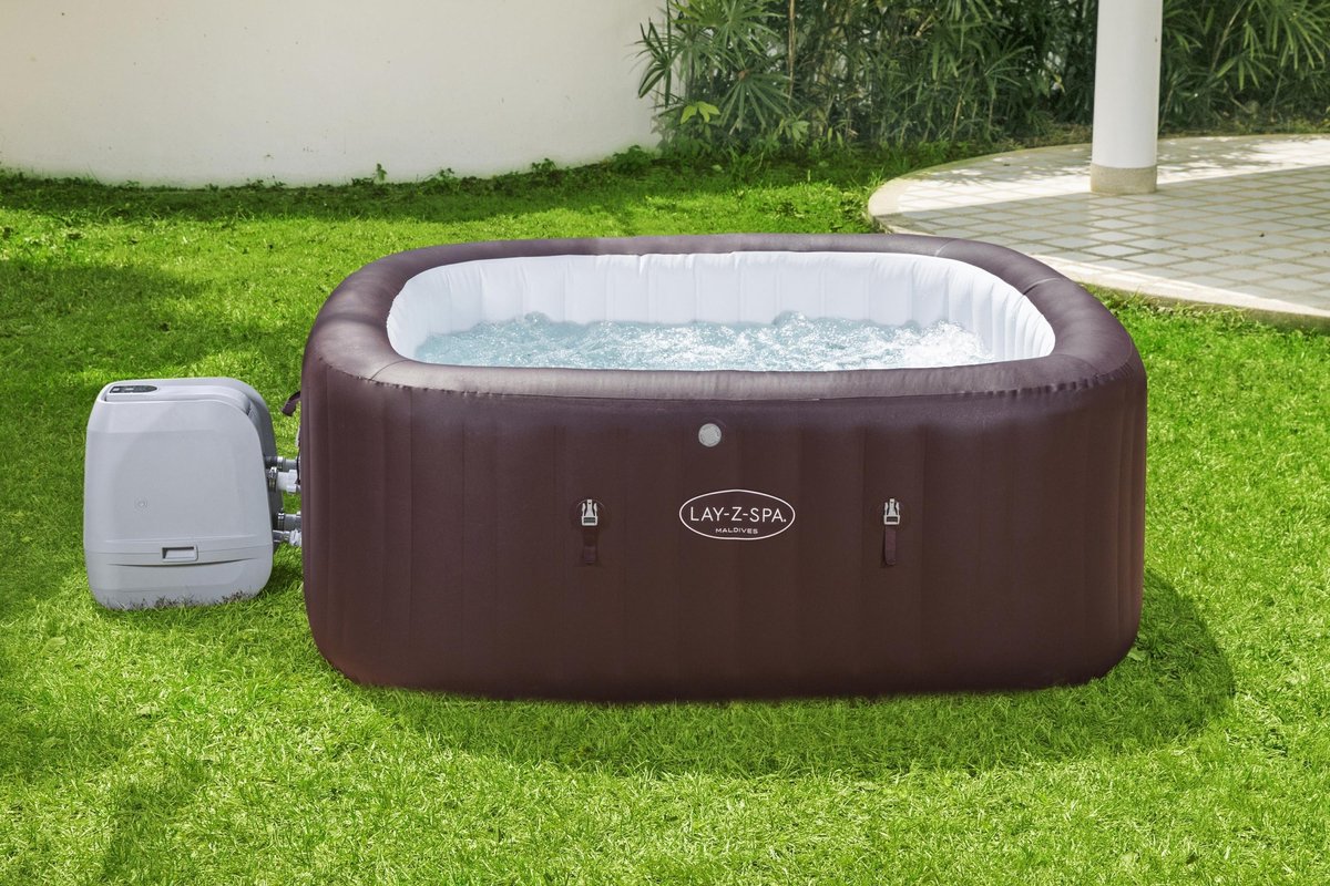 Bestway - Jacuzzi - Lay-z-spa - Maldives Hydrojet Pro - Opblaasbaar - Bubbelbad - Incl. Toebehoren - 201 X 201 X 80 Cm - Bruin