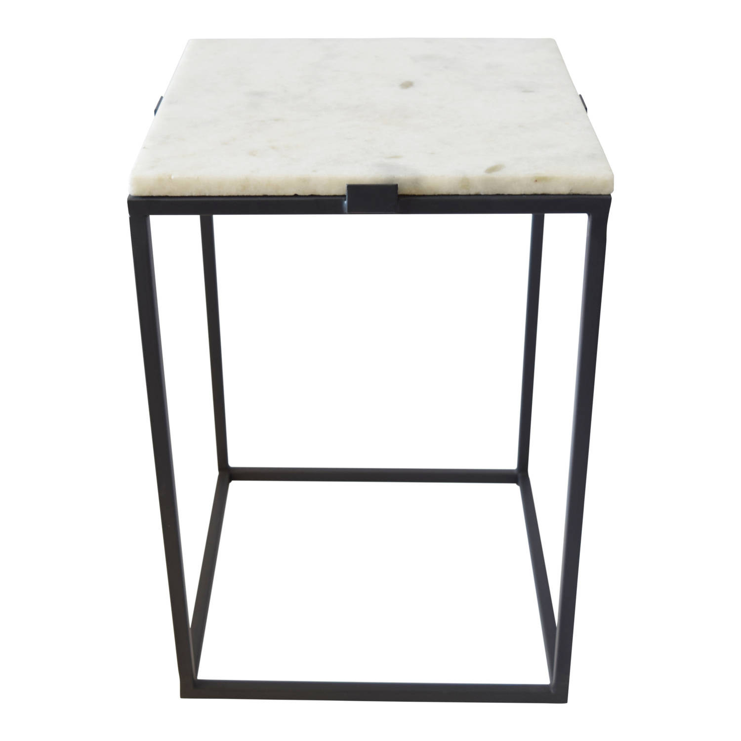 Loft42 Marble Bijzettafel Vierkant - Metaal - Marmer - 32x32x46 - Wit