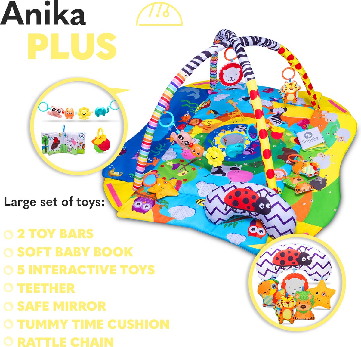 Lionelo Anika Plus Speelkleed Blue Yellow