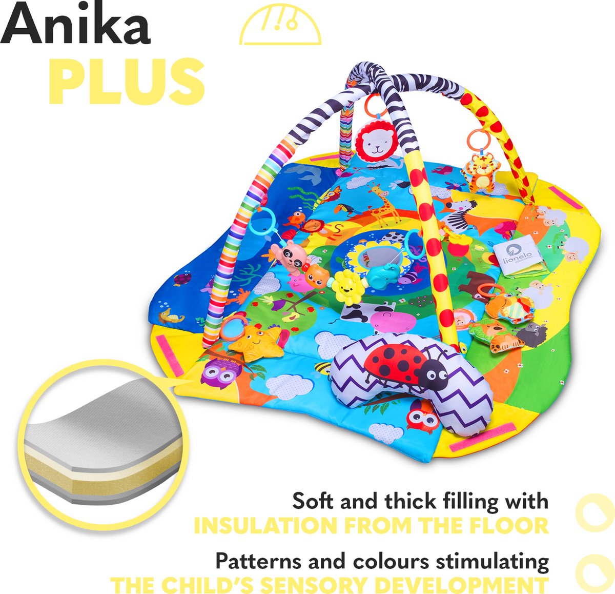 Lionelo Anika Plus Speelkleed Blue Yellow