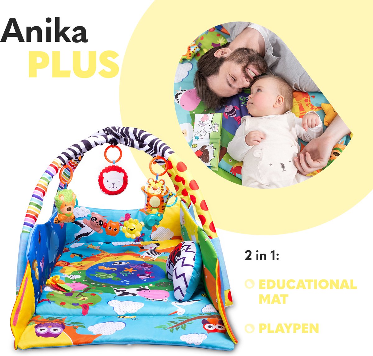 Lionelo Anika Plus Speelkleed Blue Yellow