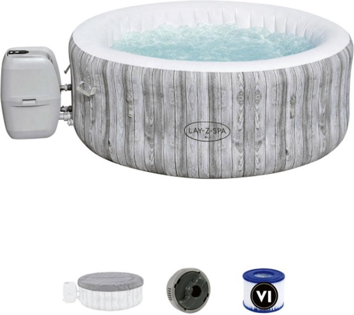 Bestway - Jacuzzi - Lay-z-spa - Fiji Airjet - Opblaasbaar - Bubbelbad - Incl. Toebehoren - Ø180cm - Grijs