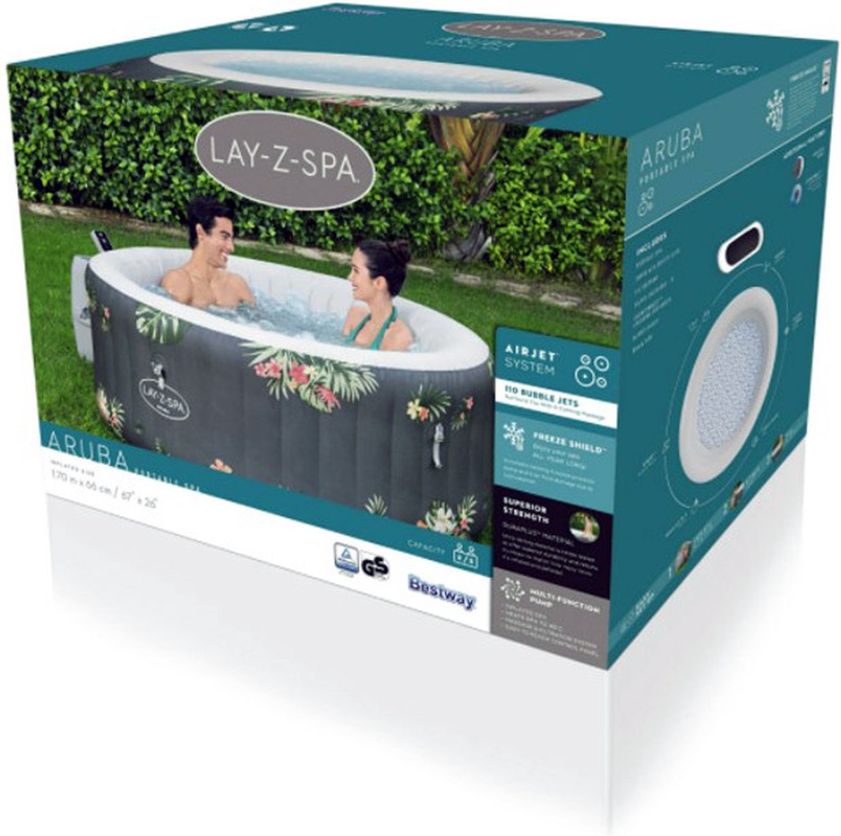 Bestway - Jacuzzi - Lay-z-spa - Aruba - Opblaasbaar - Bubbelbad - Incl. Toebehoren - Ø170cm