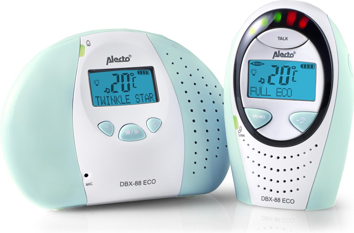 Alecto Full Eco Dect Babyfoon Dbx-88mt Mint - Groen