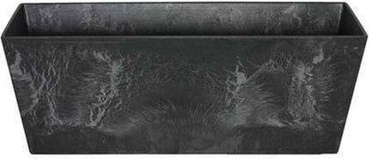 Bloempot/plantenpot Balkonbak Van Gerecycled Kunststof D55 X 17 En H17 Cm - Plantenbakken - Zwart