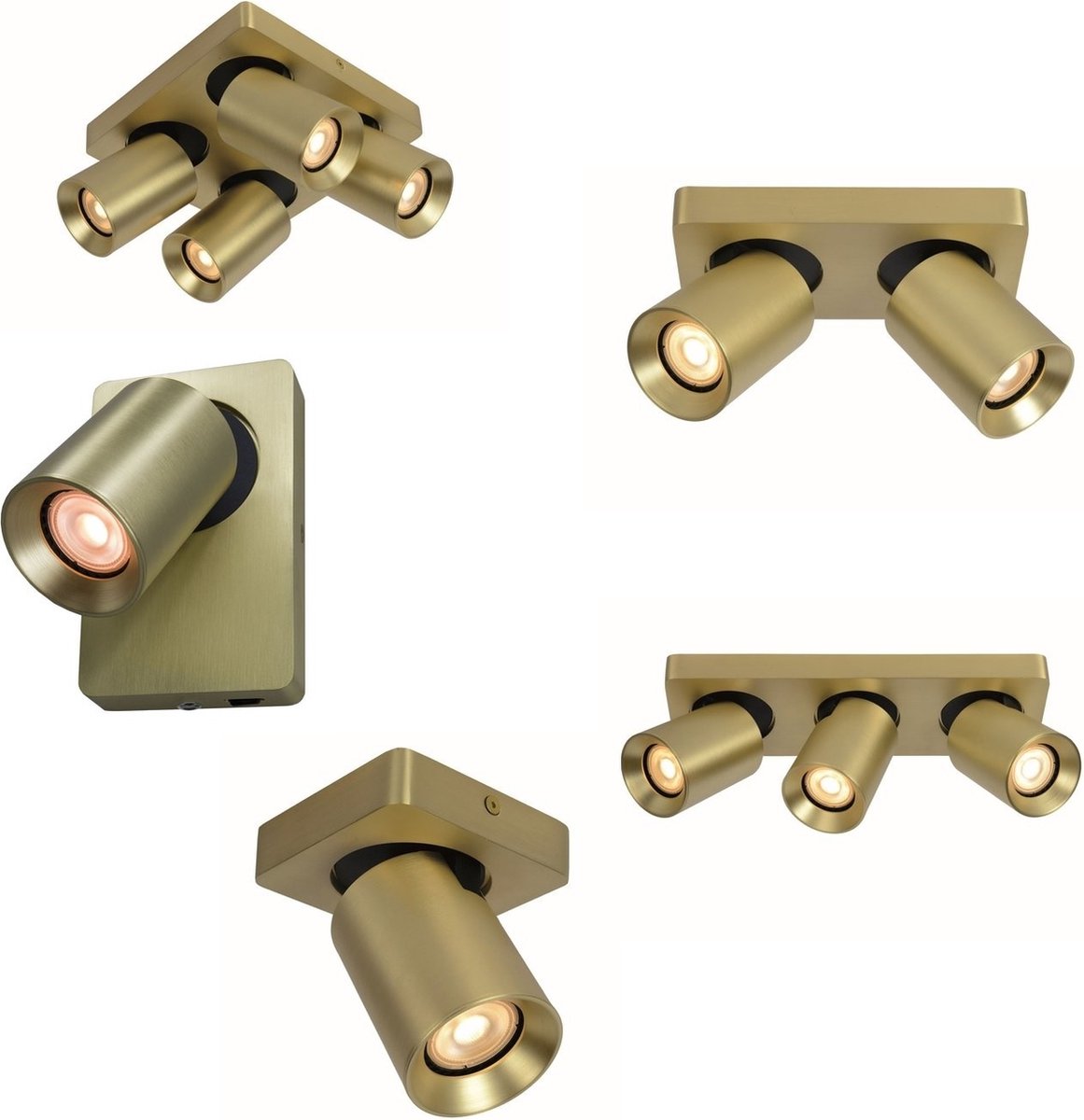 Lamponline Wandlamp Megano 1 Lichts Mat - Goud