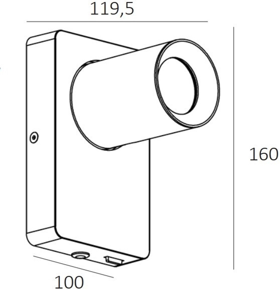 Lamponline Wandlamp Megano 1 Lichts Mat - Goud