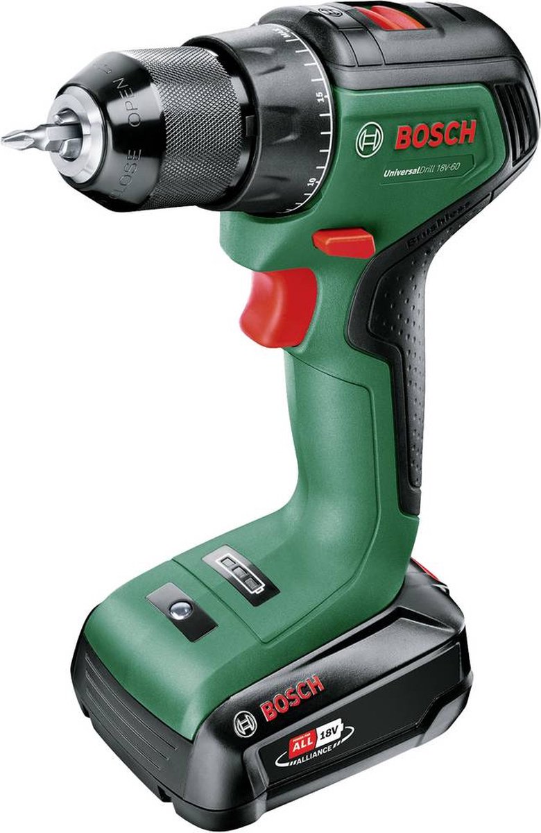 Bosch UniversalDrill 18V-60 | Accuschroefboormachine met twee standen | Incl. Accu en Lader