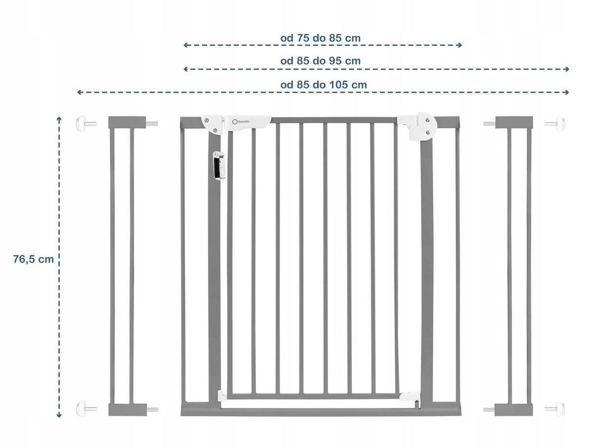 Lionelo Truus Slim Led Traphekje 75 - 105 Cm - Grijs