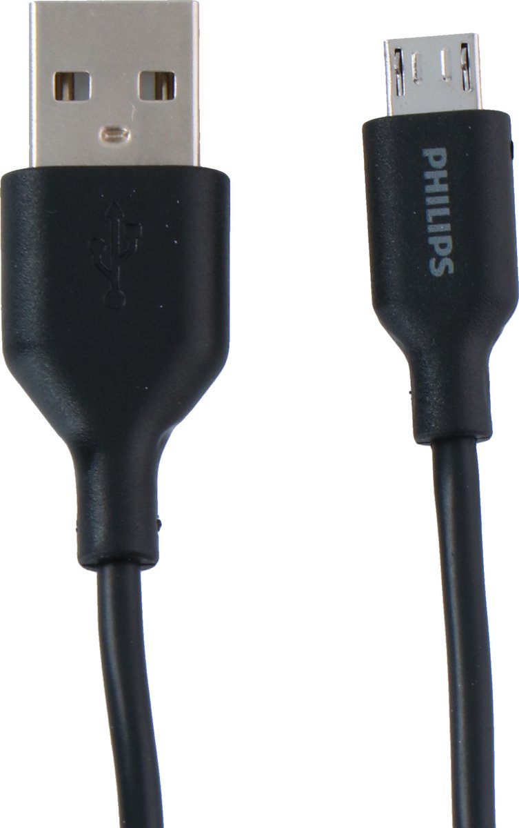 Philips - Usb-a Naar Micro Usb Kabel - Dlc21030u - 1.2 Meter Kabel - Reserve Kabel - - Zwart