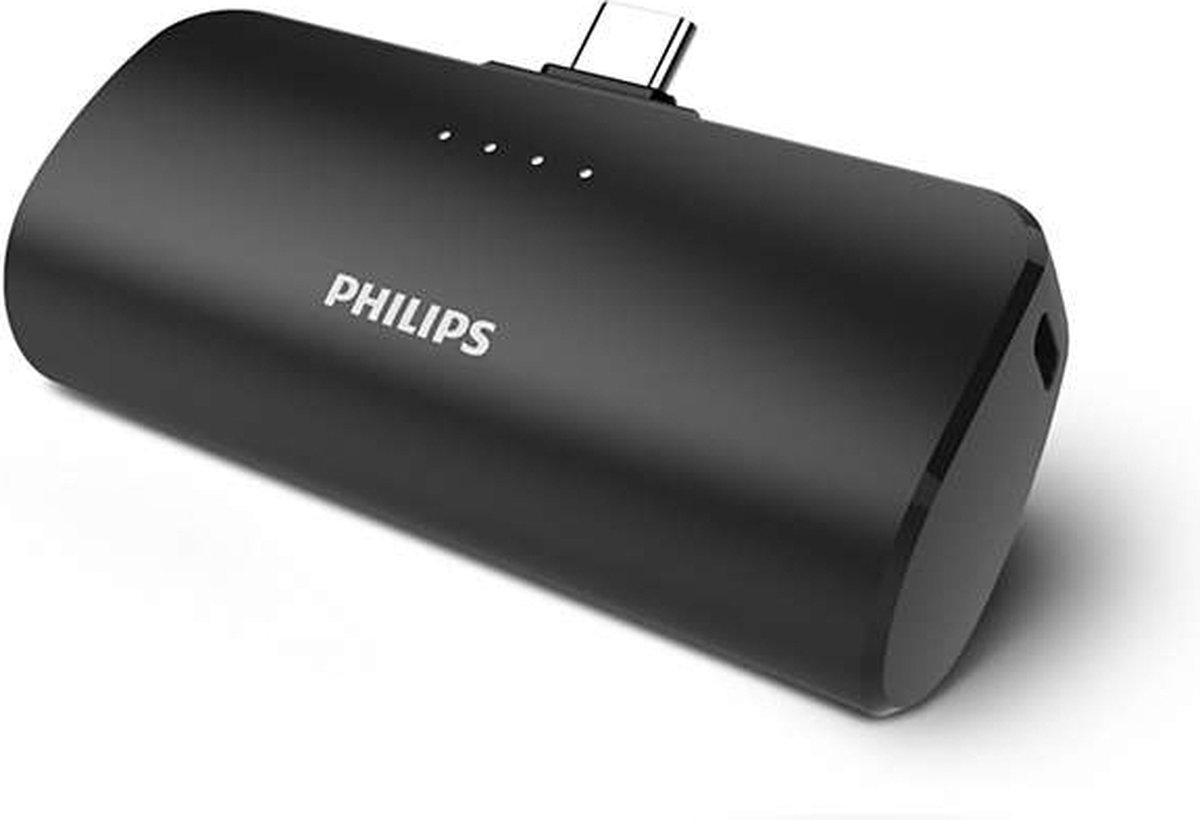 Philips Powerbank - Dlp2510c/03 - Draadloze Oplader - 2500mah - Usb-c - Zwart