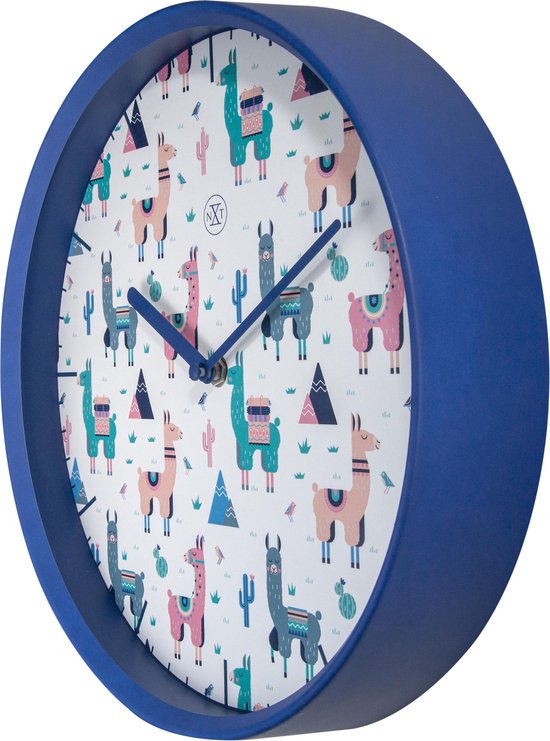 Nextime Wandklok Nxt Alpalca Dia 30cm Kunststof - Blauw