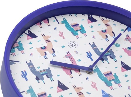 Nextime Wandklok Nxt Alpalca Dia 30cm Kunststof - Blauw